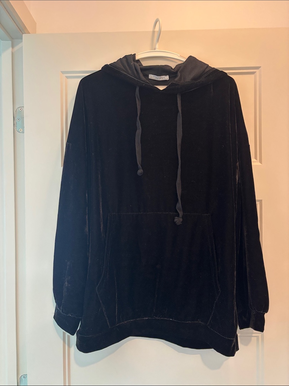 Zara Black Velvet Hoodie